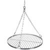 NAJDER Set griglia Rotonda in Acciaio Inox Ø600 mm con Catena sospesa Ø3 mm, Griglia per Barbecue Rotonda Girevole con Set Catena, Girevole e moschettone, per Barbecue sospeso