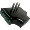FANTON Adattatore salvaspazio da spina grande 16A a 3 spine bipasso 10A/16A, colore nero