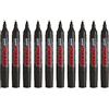 uni-ball - Pennarello permanente Inodore, tinta unita Prockey PM122, multisupporto, multifunzione, base acqua, senza odore, punta conica media, 1,2-1,8 mm, colore: nero, confezione da 10