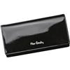 Pierre Cardin Portafoglio da donna in 100% pelle naturale con superficie lucida 17,5 x 9,5 x 3,3 cm per un massimo di 10 carte 21 scomparti per banconote 2 scomparti per monete, Nero , 05 LINE, Alla