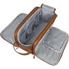 Gloppie Beauty Case da Viaggio Trousse Uomo Grande Borsa da Toilette in Pelle Resistente All'Acqua Organizer Porta Trucchi per Articoli, Colore del Tè Giallo