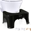 Hey Nature Hoca sgabello bagno fisiologico nero/panchetto bagno medico per WC aiuto per emorroidi, stitichezza, gonfiore/sgabello poggiapiedi bagno per un sollievo più sano/sgabello bambini bagno