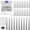 Irenwarl 30 Pz Borchie a Spillo, Borchie Punk Rock 38*7/54*9mm, Borchie Killer, Borchie a Spillo a Cono, Borchie a Cono in Metallo, Borchie Coniche Lunghe in Metallo, per Abbigliamento Artigianale (Cacciavite)