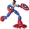 Marvel Hasbro Marvel Avengers Bend and Flex, action figure flessibile Captain America Falcon da 15 cm, bambini dai 4 anni in su
