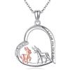 JERWLI Collana con ciondolo a forma di animale, in argento Sterling 925, ideale come regalo per donne e ragazze, 25.3 mm x 21.7 mm, Argento sterling, Non pietra preziosa
