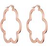 Purelei Eleganti orecchini a forma di fiore da donna, in acciaio inox placcato oro 18 carati (41 mm), regalo per donne, Normal, Acciaio inossidabile, Abalone