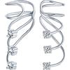 Bling Jewelry Orecchini A Spirale Triplo CZ Curvo Con Zirconi Cubici Fermaglio Per Orecchio In Cartilagine Per Donne Adolescenti In Argento Sterling .925