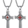 PROSTEEL Collana con Croce Argento Cavalieri Templari Ciondolo in Acciaio Inossidabile per Donna - Confezione Regalo Inclusa