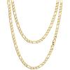 PROSTEEL Collana catena figaro 70 cm oro acciaio inossidabile placcato oro 18K confezione regalo 6 mm di larghezza