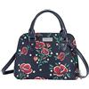 Signare Borsa a tracolla e borsa a tracolla da donna con design alla moda, Frida Kahlo Poppy su sfondo nero, One Size