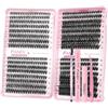 FANDIQ Kit di ciglia singole a ciuffetti 40D+50D+60D+80D+80D, kit per ciglia da 8-16 mm, con pinzette rimozione e pennello