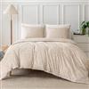 Wotcsil Set Copripiumino Fiori 220x240 cm Matrimoniale Set Copripiumino Beige Floreale Fiore Motivo Giardino Botanico Foglie con 2 Federe 50x75 cm Completo Sacco Letto