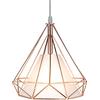 STOEX - Lampadario a sospensione industriale, 25 cm, lampada da soffitto, paralume a gabbia con diamante e cordino regolabile, colore: Nero