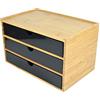 Verve Jelly Scatola con cassetti da scrivania in legno, scatola portaoggetti con cassetti, scatola portagioie vintage in legno, scatola portaoggetti in legno con cassettiera organizer,nero,3 ripiani
