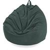 FANSU Copertura per Poltrona Sacco Puff Poltrona Senza Riempimento, Tinta Unita Pouf Poltrona con Zip Poltrona a Sacco per Adulti e Bambini Interni, Casa, Soggiorno (100x120cm,Verde Scuro)