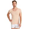 FINN Maglietta Anti-Sudore Impermeabile da Uomo con Maniche Extra Corte e Pads ascellari - Maglietta Intima Antibatterica Contro Le Macchie di Sudore Color Pelle 3XL