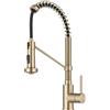 Kraus KPF-1610SFACB Bolden Rubinetto da cucina estraibile in stile commerciale con doppia funzione spruzzatore, bronzo champagne antico senza macchie