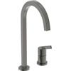 Ideal Standard - Gusto Miscelatore cucina a 2 fori, Bocca alta squadrata, con cartuccia FirmaFlow, bocca girevole a 360°, Collegamento a vite dal basso, Magnetic Grey