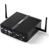 FANPEEC Mini PC Industriale senza Ventola Celeron J4125, 8GB DDR4 RAM 128GB SSD, Mini Computer Windows 11 Pro, 2 RJ45 Gigabit Ethernet, 2 RS232 COM, 4K HD+VGA, Mini PC Desktop Supporto Win10/Linux