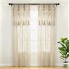Lush Decor Tenda da finestra in cotone macramè bohémien/divisorio/sfondo per matrimonio/decorazione da parete, 213,4 cm di lunghezza x 127 cm di larghezza, neutro