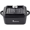 MasterPro Cook & Share | Casseruola in Gres | Design Quadrato con Coperchio Colore Nero | 13,5 x 10,6 x 4,5 cm | Manici Ergonomici | Tegame per Ogni Piano Cottura | Per Lavastoviglie e Forno