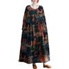 Versear Caftano Africano da Donna in Cotone e Lino con Tasche Abito in Lino Maxi Allentato Hippie Vintage Maxi Abito Bohémien Oversize retrò Abito Lungo in Cotone Turco Casual Taglie Forti