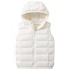 Yishengwan Ragazza Ragazzo Piumino Senza Maniche con Cappuccio Bambini Ultra Leggero Giacca Cappotti Gilet Bianco 160