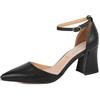QUEEN HELENA Scarpe Eleganti con Tacco Medio Punta Chiusa Decollete con Cinturino Donna ZM96400 (Nero, Sistema Taglie Calzature EU, Adulto, Donna, Numero, Media, 36)