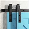HOCONNIE 9.6FT/293cm Binario per Porta Scorrevole Kit Scorrevole per Porta Della Stalla per Coincide Doppia Porta
