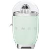 Smeg, Spremiagrumi Elettrico CJF11PGEU, Spremitura a Pressione Manuale, Beccuccio Antigoccia e Cono Universale, Base Antiscivolo, Avvolgicavo Integrato, 70W, Verde Pastello