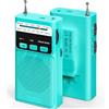 Tendak Radio Portatile con 1200 mAh Ricaricabile, Radiolina Portatile FM/AM, Radiolina Tascabile con Eccellente Ricezione, Facile da Usare, con Jack/Torcia/TF, per Camminare, Correre, Pescare