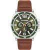 Steve Madden Orologio da uomo con cinturino, Argento/Verde
