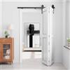 WINSOON 152cm Binario per Porta Scorrevole Kit Porta Scorrevole Esterno Muro, kit per Binario per Armadio per Doppia porta Interna in legno da 71cm, Senza Porta