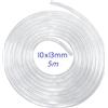 BBYPP Tubo trasparenti, Ø interno 10mm x Ø esterno 13mm, 5m Lengh, Tubo di Plastica Flessibile per la Casa Riparazione Acqua Olio Trasferimento Acquario
