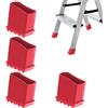 IUSOT 4 piedini per scale (rosso), piedini in gomma di alta qualità, 50 x 25 mm, tappi di protezione per scale, coperture universali di ricambio per scale domestiche