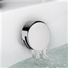 ENKI, W43, Slimline Round Cascade Cascata Freeflow Bath Filler scarico e troppopieno, rubinetto di riempimento per vasca da bagno, con scarico click clack, cromato