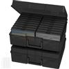 Lifewit Scatola Portafoto 10 x 15 cm, 4R 18 Scomparti Scatola Foto Interna, Organizer Foto con Manico, Scatola Portaoggetti Plastica per Semi, Cartoline, Artigianato, Adesivi, Nero, 2 Pezzi