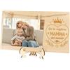 DPKOW Idee Regalo Festa della Mamma Cornice Portafoto con Mollette Legno, Cornice Migliore Mamma del Mondo Porta Foto Regalo Mamma Compleanno Natale Madre Regalo Originali