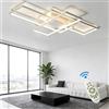 ACJK Lampada LED Soffitto, 105W Lampadari Moderni Dimmerabile, Lampadari LED per Soggiorno, Camera da Letto, Cucina, 140cm, Bianco
