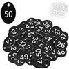 Flintronic Portachiavi Numerati, Targhette Numerate in Plastica, 50 Pezzi | Piccole Impermeabili Con Targhette Identificative, Tag Portachiavi Per Hotel, Scuole, Uffici, Valigie, Negozio, Fabbrica