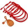 LUCKY BUDDHIST 5 Bracciali Tibetani Buddisti Regolabili - Bracciali in Corda Intrecciata per Uomo e Donna - Include Portachiavi Buddha in Legno