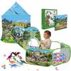 STLOVe Tenda per Puzzle Pieghevole, STLOVe Tema Dino Casetta,180x46cm Tunnel Piscina di Palline, Casa Educativi Giocattolo, Colore Sferes, Interni/Esterni Tube Castello con Borsa Tote per Bambini Età 5-9