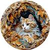 Hakumata Puzzle di legno per adulti,puzzle per lo sviluppo intellettuale dei bambini e degli adulti,Puzzle di legno con scatola regalo di legno (3D Cat, M, 200 pezzi)