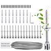 CUPCHID Supporto per piante rampicanti, corda in acciaio inossidabile da appendere kit con 3 mm, per giardino/muro/calcestruzzo (16 supporti, 24m di corda)
