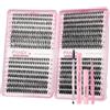 FANDIQ Kit di ciglia singole soffici 30+40+50+60D, 640 ciuffetti spessi, striscia russa curvatura D, pinzette e pennello (C01)