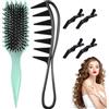 JINJUMEI Spazzola per Capelli Ricci - Pettine a Denti Larghi per Styling, Bounce Curl Defining Brush per Districare, Modellare e Definire