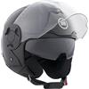 BHR Casco Jet Doppia Visiera 830 FLASH, Casco Scooter Omologato ECE 22.06, Casco Moto Jet Leggero & Confortevole con Visiera Interna Parasole, Nero Metallizzato, L