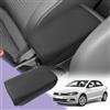 LUWU Compatibile con VW Polo MK6/Taigo/Seat Ibiza 6/Seat Arona KJ7 FR 2018-2024 2025 Copertura per Bracciolo Centrale Coperchio Taigo 2024 Consolle Centrale Coperchio Protettivo in Pelle PU (Nero)
