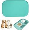 Octonyluck Tappetino Impermeabile in Silicone per Ciotole di Cani e Gatti, Antiscivolo, Facile da Pulire, Sicuro per Alimenti, Disponibile in Diversi Colori, 44x27cm, Verde menta