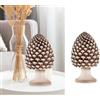 Mondocreazioni Soprammobile pigna decorativa in ceramica stile siciliano gdm (ANTICATO, H 18 CM 24003PA)